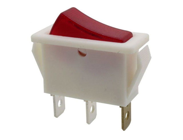 Wipsch. 15x33mm - aan/uit met rode verlichting 250Vac - wit
