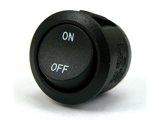 Wipschakelaar 250Vac/10A ø23mm - aan/uit opdruk on/off soldeer