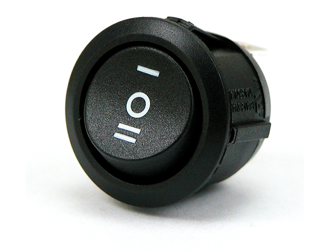 Wipschakelaar 250Vac/10A ø23mm - aan-uit-aan