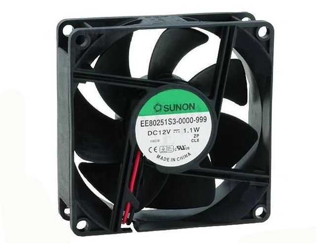 Fan 80x80x25mm 12Vdc 53m³/uur 26dBA - slide bearing Sunon
