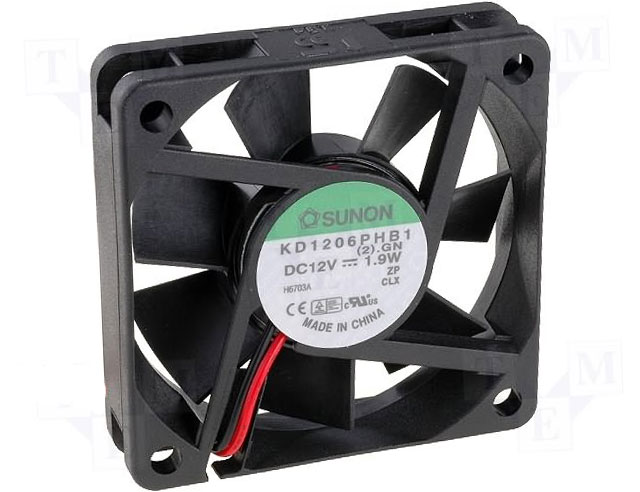 Fan 60x60x15mm 12Vdc 37dBA 35,6m³/uur - ball-bearing