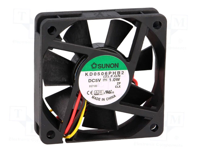Fan 60x60x15mm 5Vdc 31dBA 30,22m³/uur - slide bearing Sunon