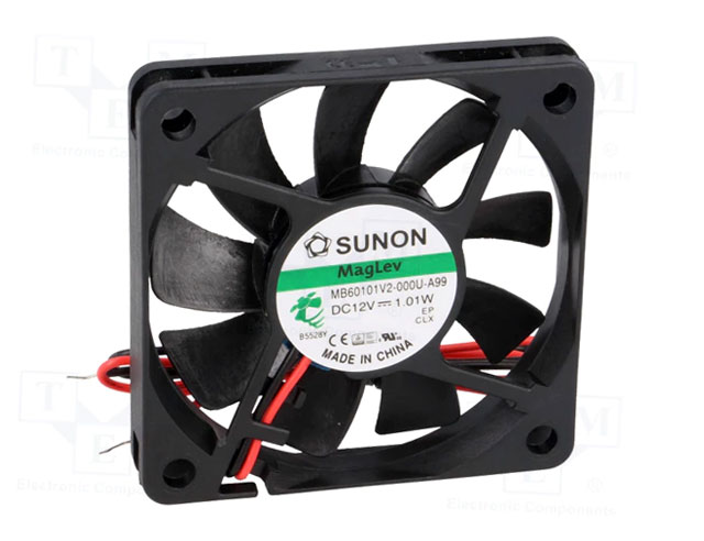 Fan 60x60x10mm 12Vdc 19.8m³/hour 21.5dBA - vapor bearing