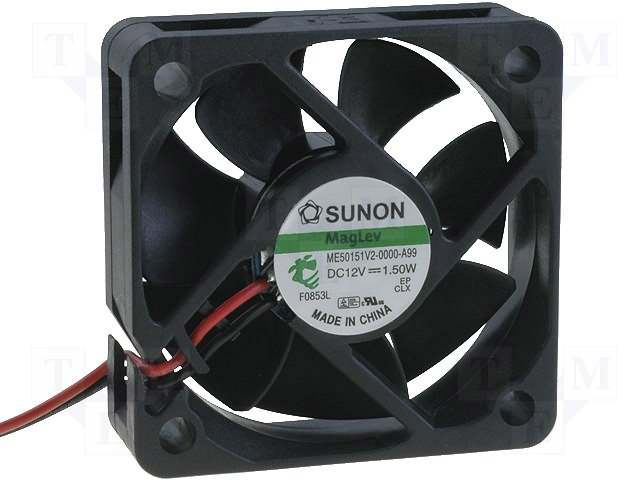 Fan 52x52x15mm 12Vdc 27,8dBA 21,56m³/uur ball-bearing Sunon