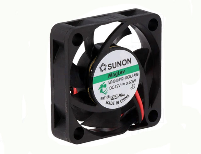 Fan 40x40x10mm 12Vdc 11,72m³/uur 26dBA - vapolager Sunon